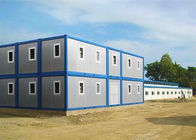 الصين اثنين من منازل حاويات القصص أزرق و رمادي مع نافذة واحدة منزلقة الشركة