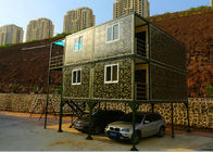 الصين الجيش الأخضر حاوية صغيرة مكتب ثلاث طبقات 2MM PVC لوحة الكلمة مع كراج الشركة