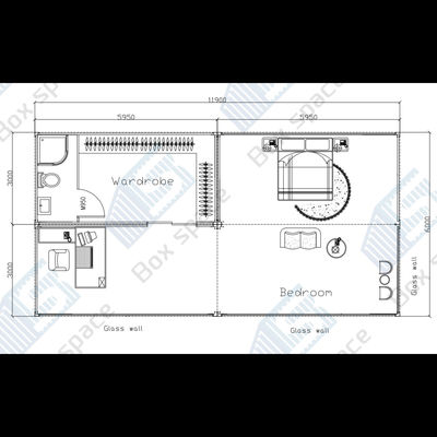 1 غرف نوم حاوية منزل الصين 20ft قابلة للتوسع حاوية قابلة للطي منزل منزلي قابلة للطي 20ft مع حمام