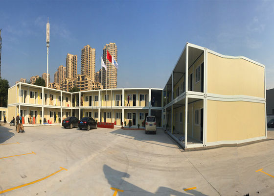 الصين منطقة رسمية حزمة مسطحة مكتب المباني قصتين مع هيكل الإطار الصلب المجلفن مصنع